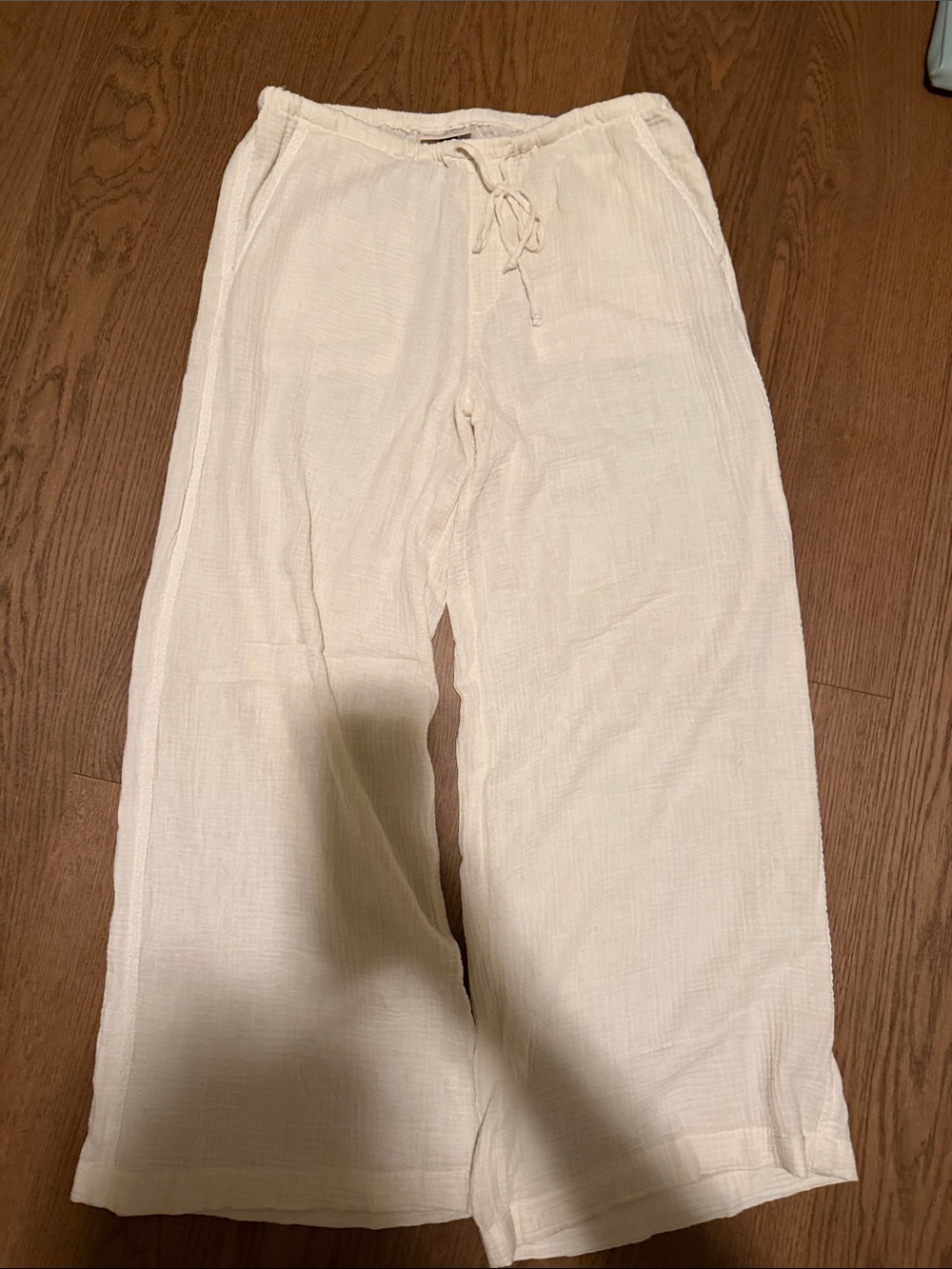 Universal Thread Cream Wide-Leg Drawstring Pants